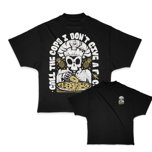Call the Cops Heavy Weight (200 GSM) Oversized T-Shirt, Black  /Unisex