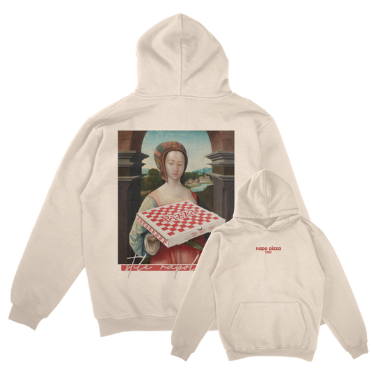 Stile Napoletano Oversized Hoodie Black, Natural Raw /Unisex