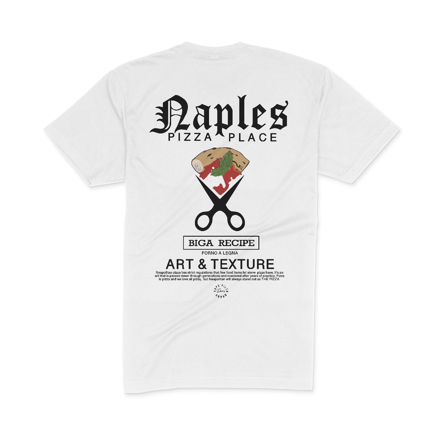 Naples Pizza Place Organic Regular T-Shirt,  White /Unisex
