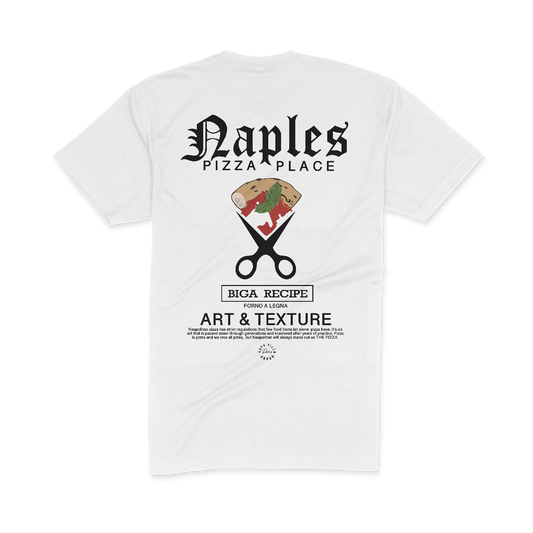 Naples Pizza Place Organic Regular T-Shirt,  White /Unisex