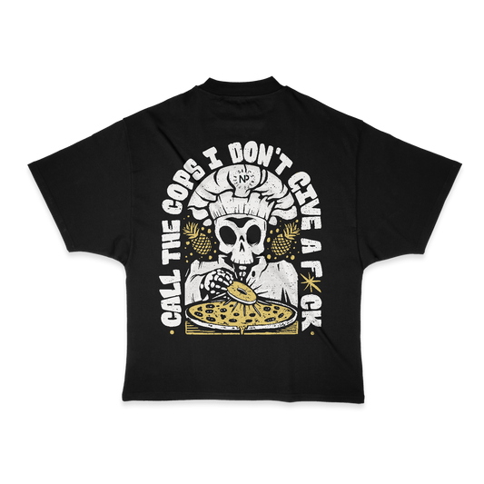 Call the Cops Heavy Weight (200 GSM) Oversized T-Shirt, Black  /Unisex