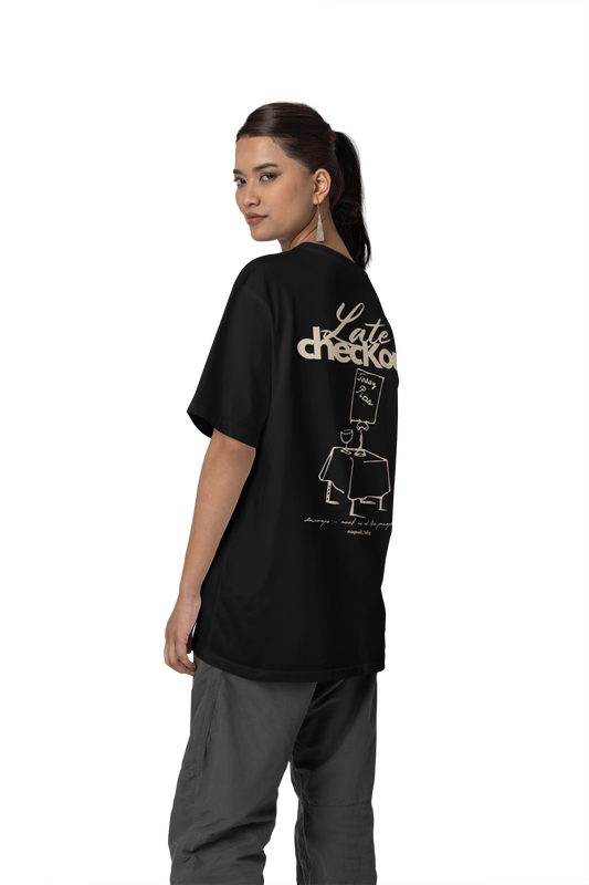 Todays Pizza Oversized Heavy Weight  T-Shirt Black Vanilla /Unisex