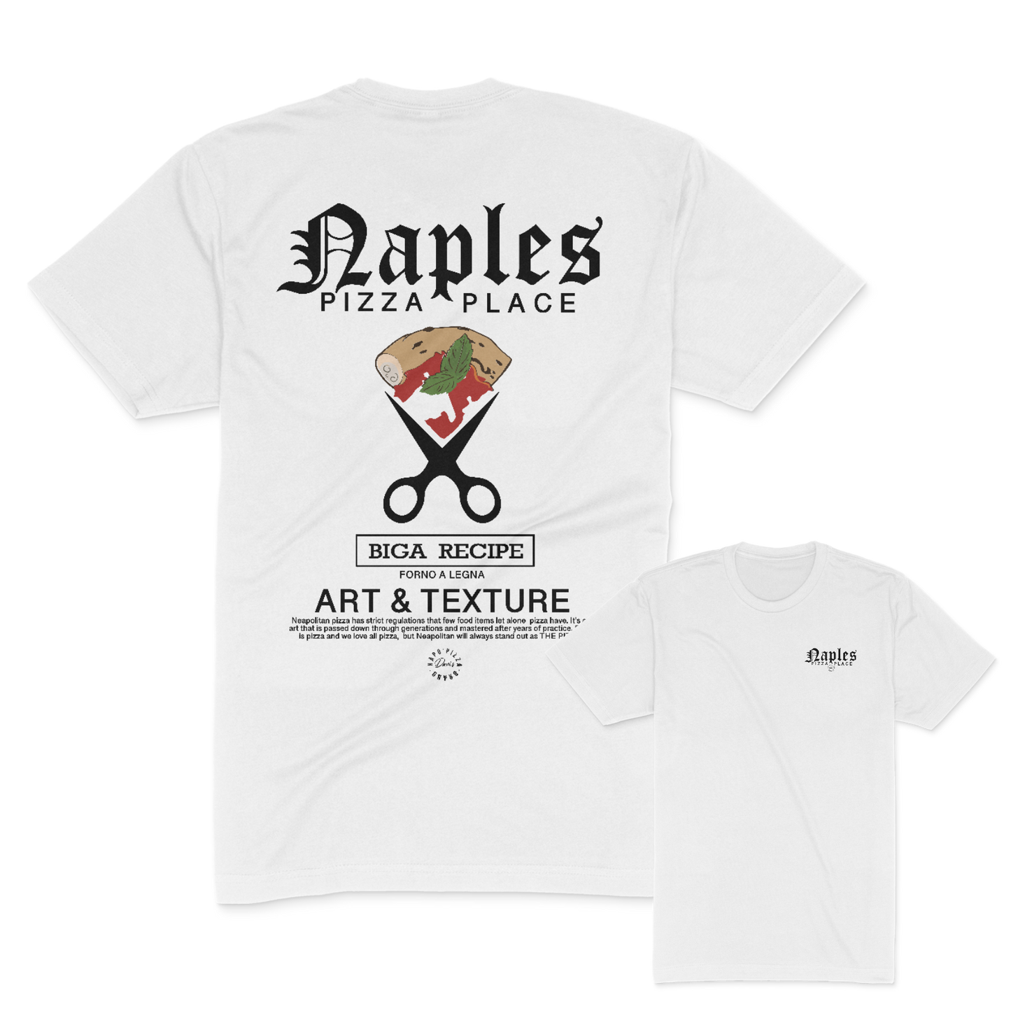 Naples Pizza Place Organic Regular T-Shirt,  White /Unisex